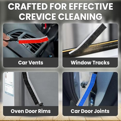 Crevice Cleaning Brush Set 3Pcs Hard Bristle Tools for Narrow Spaces