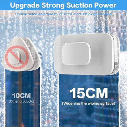 Magnetic Windshield Cleaner Tool Set, Widen Double-Sided Magnetic Window Cleaner Tool, Windshield Magnetic Car Window Cleaner, Glass Thickness 3-10mm for High Rise Car Glazed.