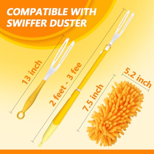 Reusable Duster Refill Compatible with Swiffer Hand Duster Kit - color: 6 Pack(orange)