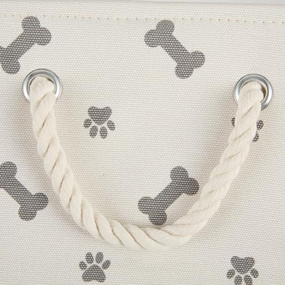 Bone Dry Pet Storage Collection Paw and Bone Print, Medium Rectangle, 16x10x12, Gray - color: Gray, size: Medium Rectangle, 16x10x12"