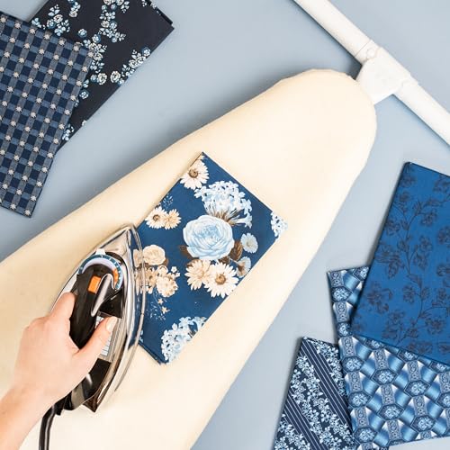 Love Sew Wool Reversible Fitted Ironing Board Cover - 2 in 1 - One Side Wool One Side Cotton (Fits 54" x 18" Standard Ironing Boards) (Aqua Blue)