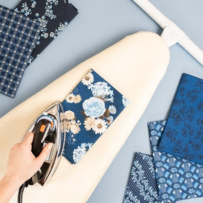 Love Sew Wool Reversible Fitted Ironing Board Cover - 2 in 1 - One Side Wool One Side Cotton (Fits 54" x 18" Standard Ironing Boards) (Aqua Blue)
