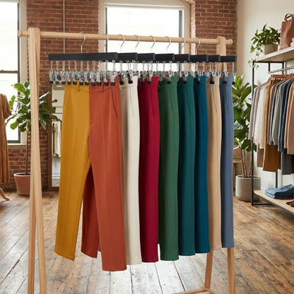 4 Pack Legging Organizer for Closet Pants Hangers with 12 Clips