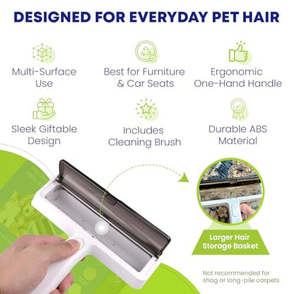 Pet Hair Removal Tool - Reusable Lint Roller for Dog & Cat Hair Remover for Furniture, Couch & Car Seats - No Sticky Tape, No Refills