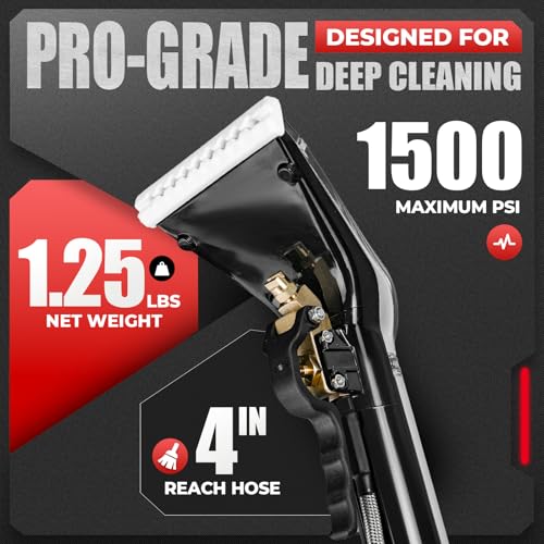 4" 1-Jet Upholstery Tool Compatible with Mytee 8400P Air Lite, Upholstery Wand for Mytee Carpet Extractors with 1/4" Quick Disconnect, Professional Cleaning Tool for Home, Auto & Commercial Use