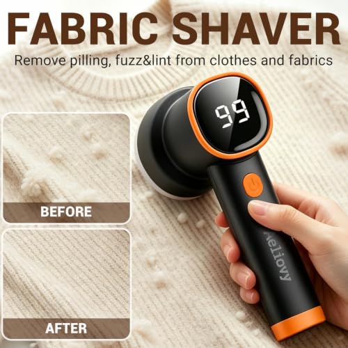 Fabric Shaver, 3 in 1 Lint Remover with Hair Remover Brush & Lint Rollers, Digital Led Display, 3 Speeds with Replaceable Blades, Remove Pilling for Clothes, Furniture, Sweater, Couch, Blanket, Pet - color: Black