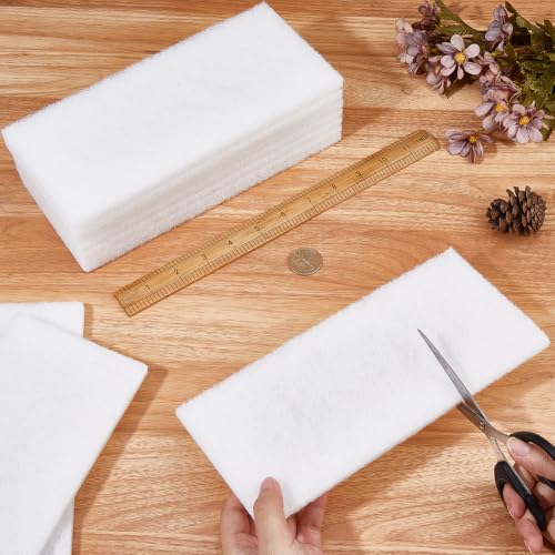 CREATCABIN 10Pcs White Scrubbing Pad Non Scratch Scouring Pads 4 x 10 Inch Non Woven Scouring Sponge Light-Duty Multipurpose Abrasive Multi Surface Scrubber for Cleaning Polishing Kitchen Workshop - size: 24.5 x 11 cm
