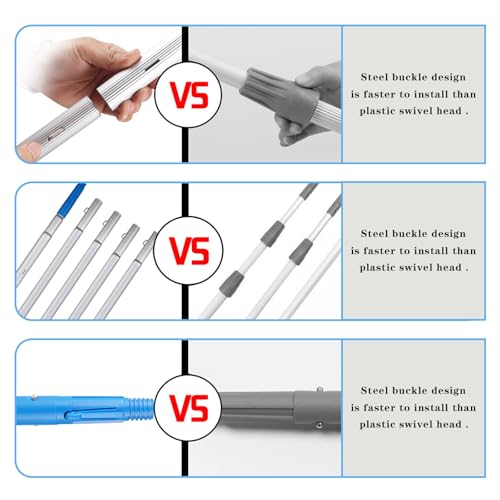 Water Fed Pole Kit Adjustable Solar Panel Cleaning Kit Cleaner Tool for Window Glass Roof Outdoor Glass Brush Window Washing Equipment (24FT) - size: 24FT