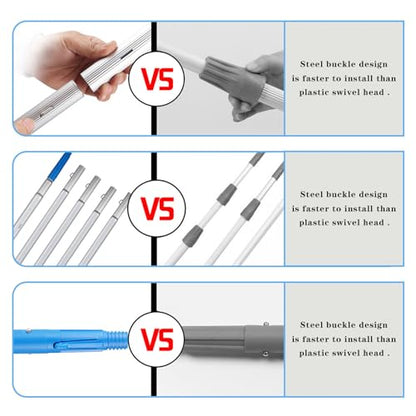 Water Fed Pole Kit Adjustable Solar Panel Cleaning Kit Cleaner Tool for Window Glass Roof Outdoor Glass Brush Window Washing Equipment (24FT) - size: 24FT
