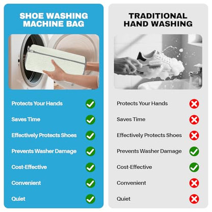 Shoe Washing Machine Bag: Shoe Washing Bag Keeps Clean - Reusable Laundry Shoe Bag for Sneaker Tennis Shoes Unstain Cleaner Kit(Cream 2 Pcs) - color: White 2pcs
