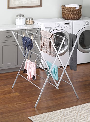 Whitmor Oversized Metal Drying Rack, Large Foldable Laundry Drying Rack - color: Silver