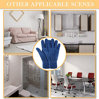 Patelai 3 Pairs Microfiber Dusting Gloves for Plants Leaf, Large - color: Black, Navy, Yellow, size: Large
