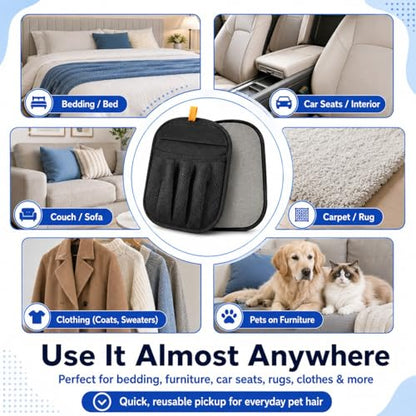 NVNAN 3 PCS Pet Hair Removal Glove and Pet Hair Remover - color: Big Fabric Pet Hair Gloves+Pet Grooming Brush