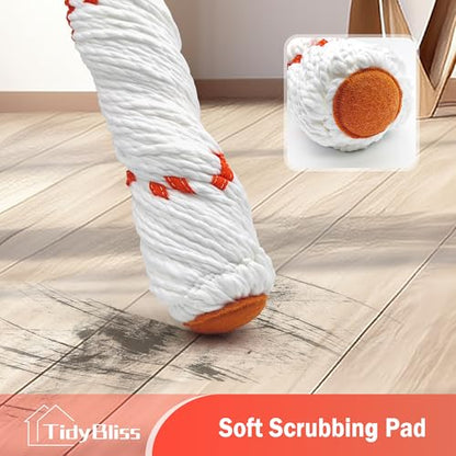 TidyBliss Self Wringing Twist Mop for Floor Cleaning with 57.5” Long Handle - size: 57.5 inches