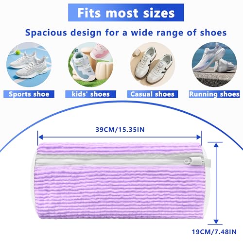 2Pcs Reusable Shoe Washing Machine Bag for Washer and Dryer:Free Up Hands, Prevent Deformation,shoe bag with Zipper Protection Design, Use for all Shoes,Sports Shoes - color: H-2Pcsf-Purple