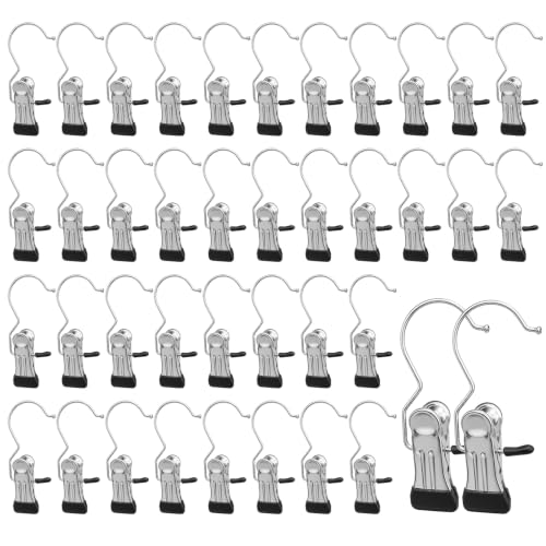 40 PCS Pants Hangers with Clip - Space Saving Legging Organizer for Closet Hanging, Yoga Pants Hangers Clip Hangers Closet Organization and Storage for Jeans,Shorts,Skirts,Hats