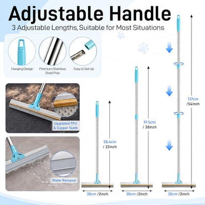 Carpet Rake for Pet Hair Removal, 3PCS Reusable