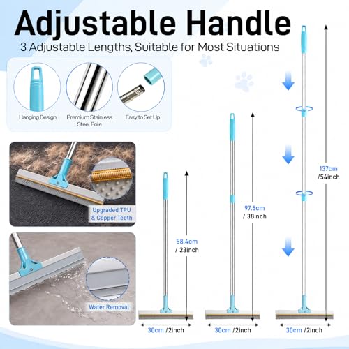 Carpet Rake for Pet Hair Removal, 3PCS Reusable