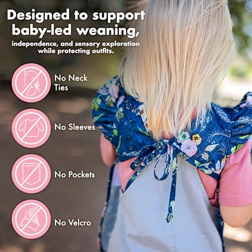 BapronBaby Flutter Baby Led Weaning Infant Feeding Bib Crafting Smock 6M-5T - color: Organic Dot, size: Preschool 3-5yrs
