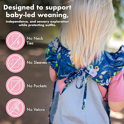 BapronBaby Flutter Baby Led Weaning Infant Feeding Bib Crafting Smock 6M-5T - color: Organic Dot, size: Preschool 3-5yrs