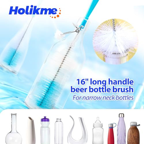 Holikme Bottle Brush Tube Cleaning Lab Set with Long Handle,Pink - color: Pink