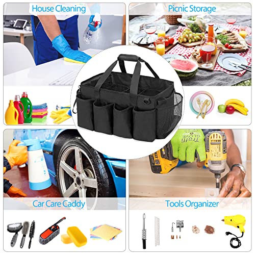 HODRANT Extra-Large Cleaning Caddy with Handles & Multi Pockets - color: Black