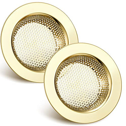 Retisee 2 Pcs Kitchen Sink Drain Strainer 4.4 Inch,Gold - color: Gold
