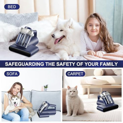 Teant Mattress Bed Vacuum Cleaner, 16 kPa Suction & 253.7nm UV-C, MV-Blue - color: Blue