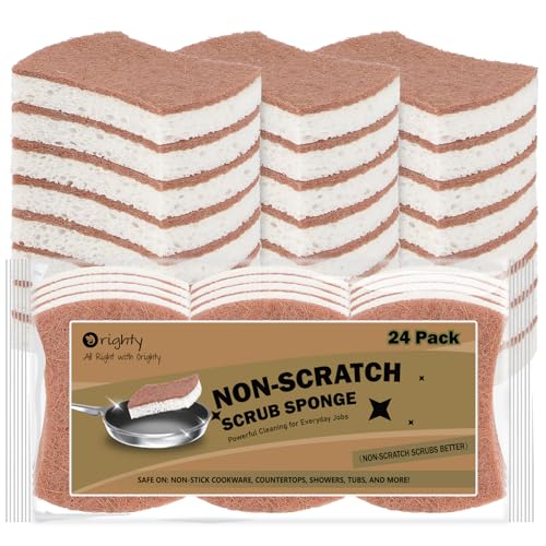 Orighty Non-Scratch Scrub Sponge, 24-Pack Sponges Kitchen Cleaning Sponges - color: White