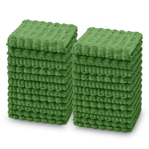 kimteny Microfiber Dish Cloths for Washing Dishes 24 Pack, Dark Green - color: Dark Green, size: 12 x 12 - 24 Pack