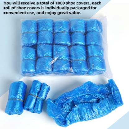 LYSHIYI 1000 Pcs Shoe Covers Disposable, Non-Slip, Reliable Shoe Covers for Indoors, 15.7'' Adjustable Size Great Value Boot Covers for Home, Hospitals, and Businesses - size: Men's US 11–13 / Women's US 12+