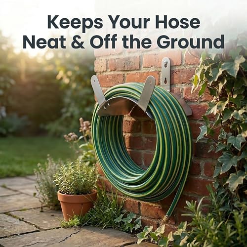 Gardzen 304 Stainless Steel Garden Hose Holder, Heavy Duty Wall Mounted Hanger, Rust-Resistant Outdoor Storage Rack for Backyard, Fence, Garage & Shed (Pack of 2) - size: 2 Pack