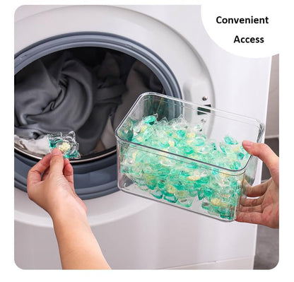 3 Pack Large Laundry Pods Container Laundry Room Organization Containers Storage Dryer Sheet Holder with Lids and Labels for Laundry Pods Laundry Detergent Dry Sheet Organizing