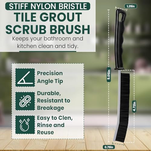 Crevice Cleaning Brush Set 3Pcs Hard Bristle Tools for Narrow Spaces