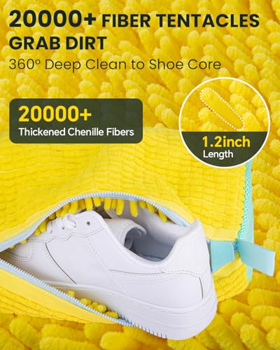 Shoe Washing Machine Bag: 2 Pack Reusable Shoes Cleaning Bags, Light Yellow - color: LightYellow