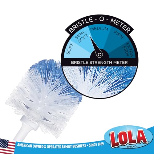 LOLA Classic Toilet Brush, Durable Fiber Stiff Bristles, Non-Scratch - 2 PK - size: 2 Pack, style: Classic Toilet Brush