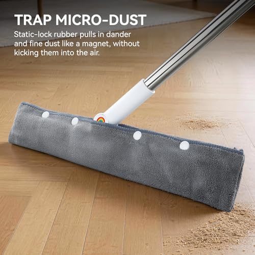 Magic Squeegee Broom for Floors, 62 in Handle, Rubber Pet Hair Remover