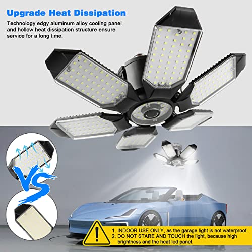 LED Garage Light - 160W LED Garage Ceiling Lights 16000LM Super Bright Garage Lighting with 6 Deformable Panels E26/E27 Screw in Led Shop Lights for Basement Workshop Warehouse Attic - size: 160W - 1Pack