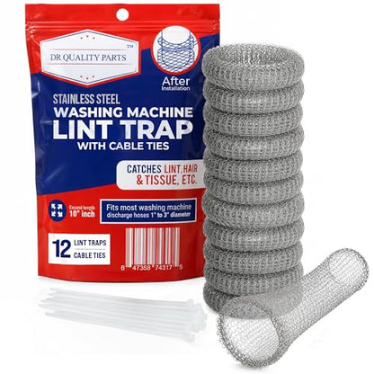 Washing Machine Lint Trap Stainless Steel 12-Pack - style: Pack of 12