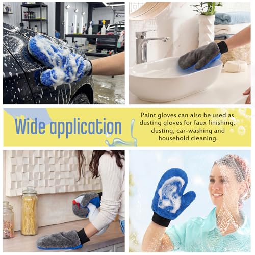 Paint Mitt Stain Mitts Reusable Microfiber - color: Gray,blue