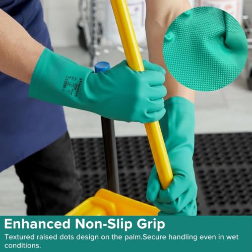 HandLove Green Chemical Resistant Nitrile Gloves - size: Medium
