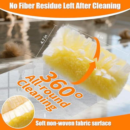 50 Count 360° Heavy Duty Duster Refills Compatible with Swiffer, Larger Size-Extra Thick Electrostatic Disposable dusters Refill for Electronics, Furniture, Blinds, Ceiling Fans, Unscented - color: Yellow