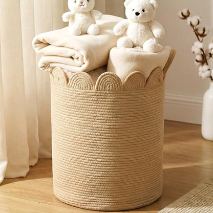 LemonRoad Round Woven Basket Brown, 15" L X 15" W X 20" H - color: Brown, size: 15" L X 15" W X 20" H