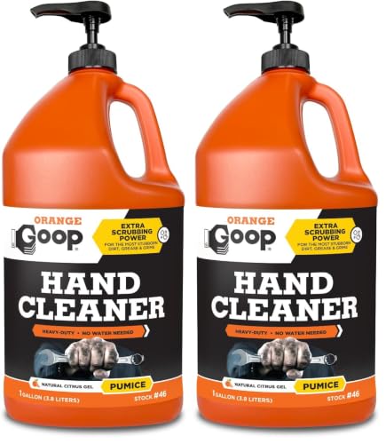 GOOP Orange Liquid with Pumice Multi-Purpose Waterless Hand Cleaner - 1 Gallon Pump Bottle (Pack of 2) - size: 128 Fl Oz (Pack of 2)