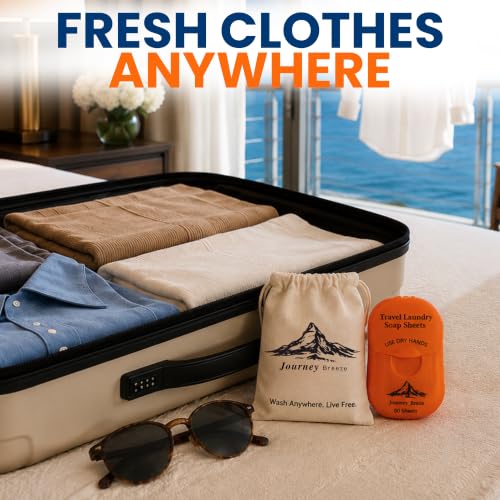 Travel Laundry Detergent Sheets 50 Pack – Compact Travel Detergent for Sink Washing, Lightweight Laundry Detergent Strips for Clothes on Trips, Hotels & Cruises - style: Pocket Sheets (50) + Canvas Bag