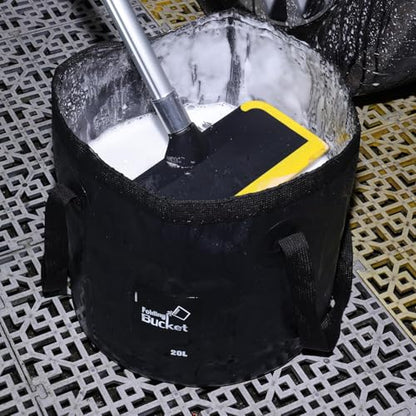 20L Collapsible Bucket, 5 Gallon Portable Folding (Black)