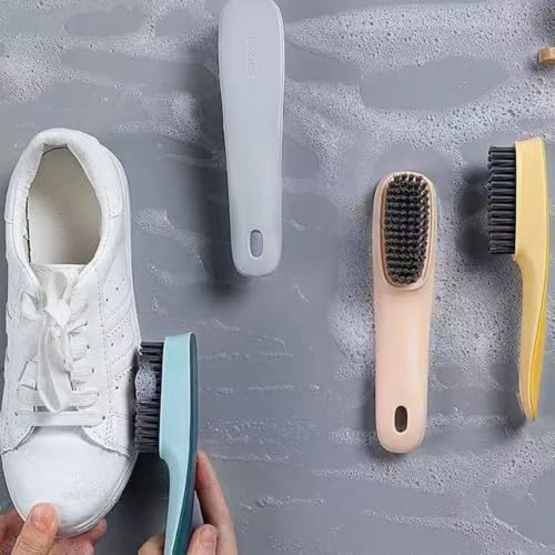 1 Pack Shoes Cleaning Brush, Handheld Scrubbing Brush–Multifunctional Cleaning Tools for Shoes, Laundry, Tile, Bathtub-Yellow - color: Yellow
