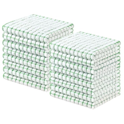 Homaxy 16 Pack Terry Kitchen Dish Cloths, 12"x12", Green - color: Green, size: 12 x 12 - 16 Pack