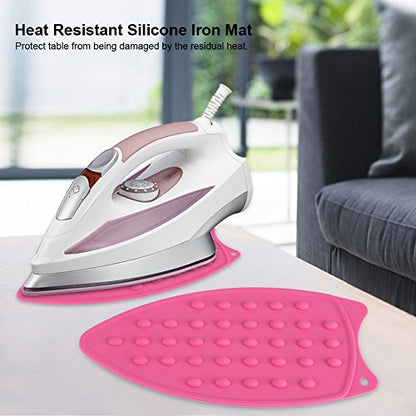 Silicone Rest Pad, Protective Surface for Mini Iron Pad Protection Ironing Rest (Rose red) - color: Rose Red