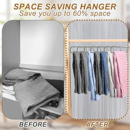 Pants Hangers Space Saving, 30 Pack Velvet Hangers for Closet with 30 Hooks, Strong Durable Non Slip Slim Clothes Hanger, Ultra Soft Flocked Hanger for Pants, Shirts, Bra, Shorts (Grey) - color: Gray